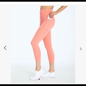 Coral Pocket High-Rise Capri Leggings yoga pants